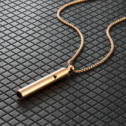 Meditation Necklace Triangle Cutout Necklace Stress Reducing Breathing Necklace Rose Gold
