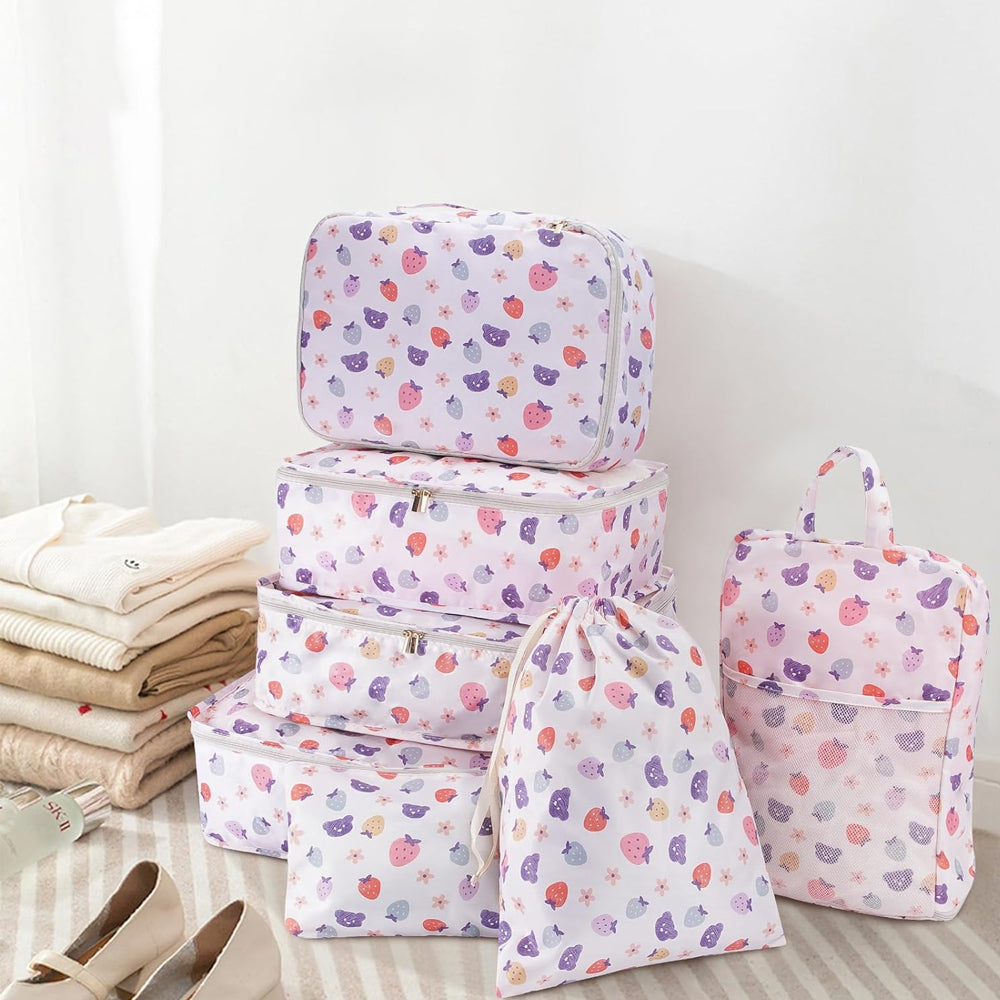 7-Piece Set Travel Packing Bags Luggage Storage Bag Arrangement Pouch Organizer Style 3