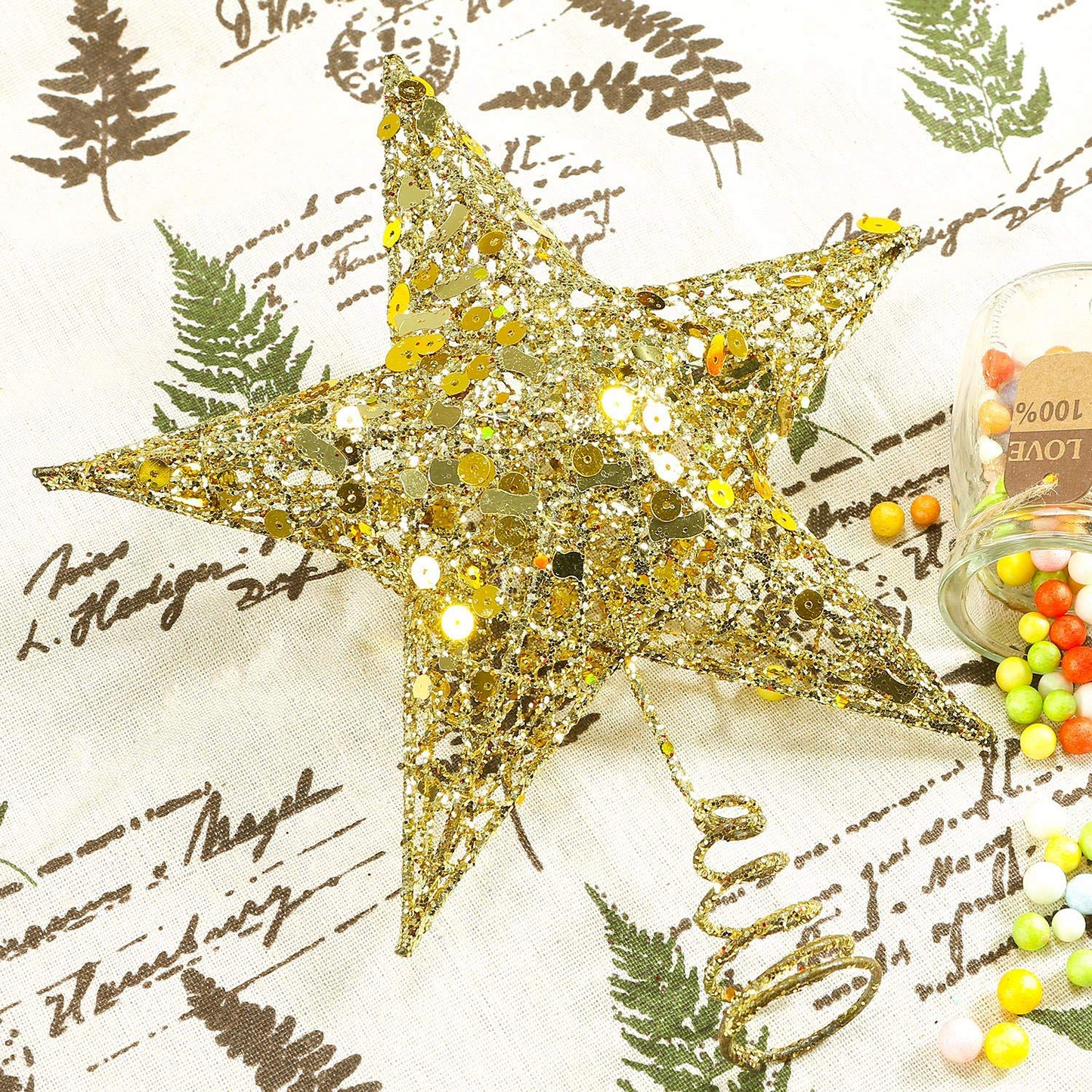 20cm Christmas Tree Top Star Decor Christmas Tree Topper Home Party Decorations