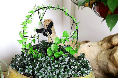 Plant Support Stakes Metal Holder Flower Pot Climbing Trellis-butterfly
