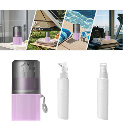 4 in 1 Travel Dispenser Bottle Set with Suction Cup for Toiletries-Pink