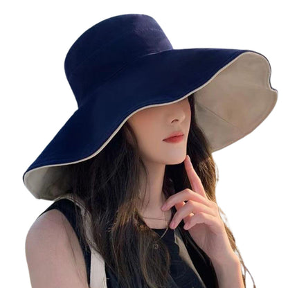 Reversible Bucket Hat Sun Hats with Wide Brim for Outdoor Camping Hiking  Navy