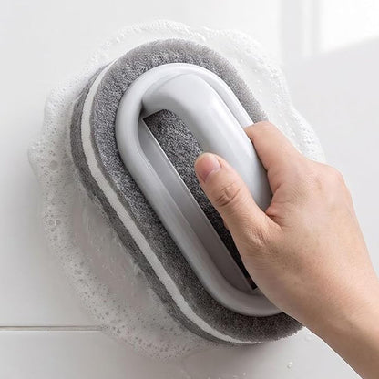 5 Piece Multi Layer Sponge Cleaning Brush Set for Kitchen Bathroom - Grey