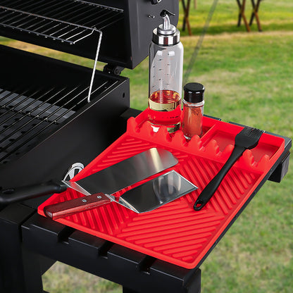 Silicone Griddle Mat Side Shelf Mat Grill Pad for Blackstone Barbecue Grill Accessories Tool Red