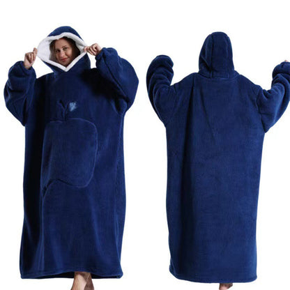 Unisex Hoodie Blanket Oversized Wearable Throw Blanket Navy