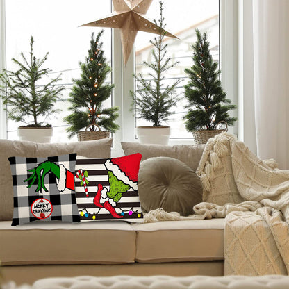 4Pcs Christmas Throw Pillow Case Cartoon Cushion Protector Cover Xmas Decor Style 1