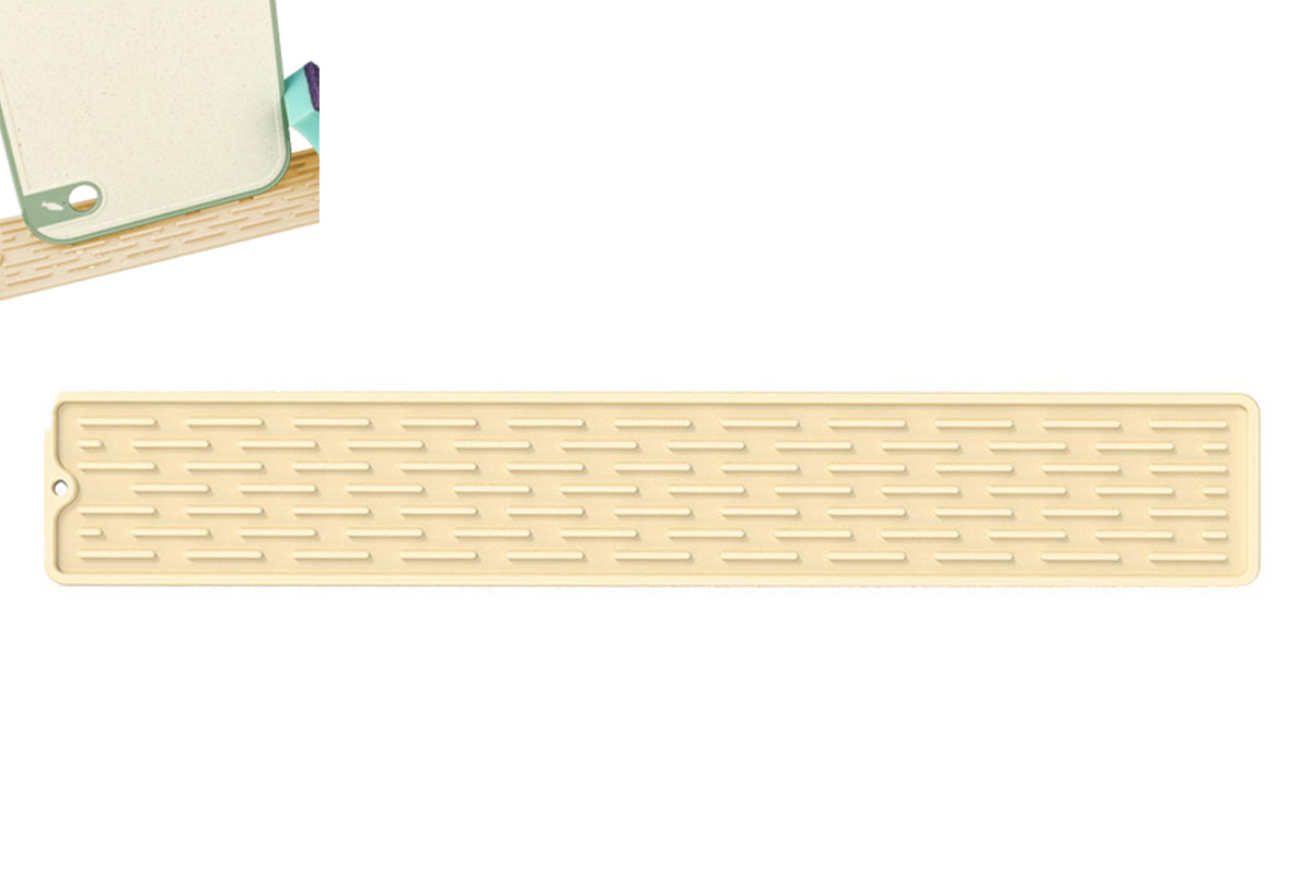 Sink Silicone Faucet Mat Sink Drain Drip Protection Pad for Kitchen-Yellow