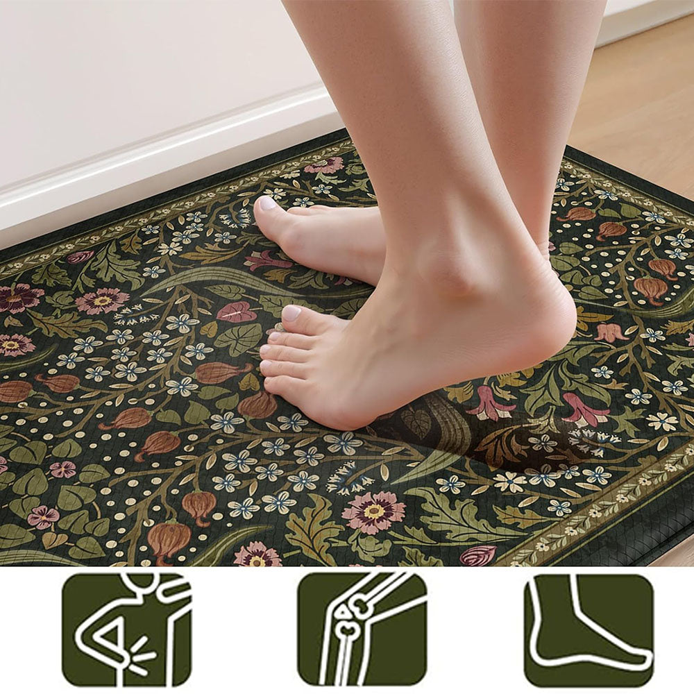 2 Piece Diatomite Kitchen Floor Mat Set - Grey