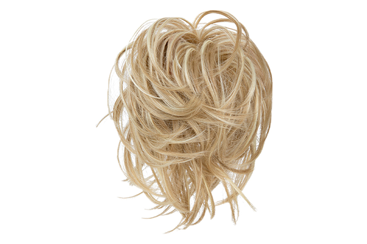 20CM High-Temperature Fiber Natural Messy Bun Scrunchy Thick Messy Bun Hair Piece-Blonde