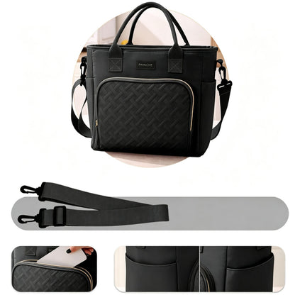 Large Capacity Insulated Lunch Tote Bag - Black