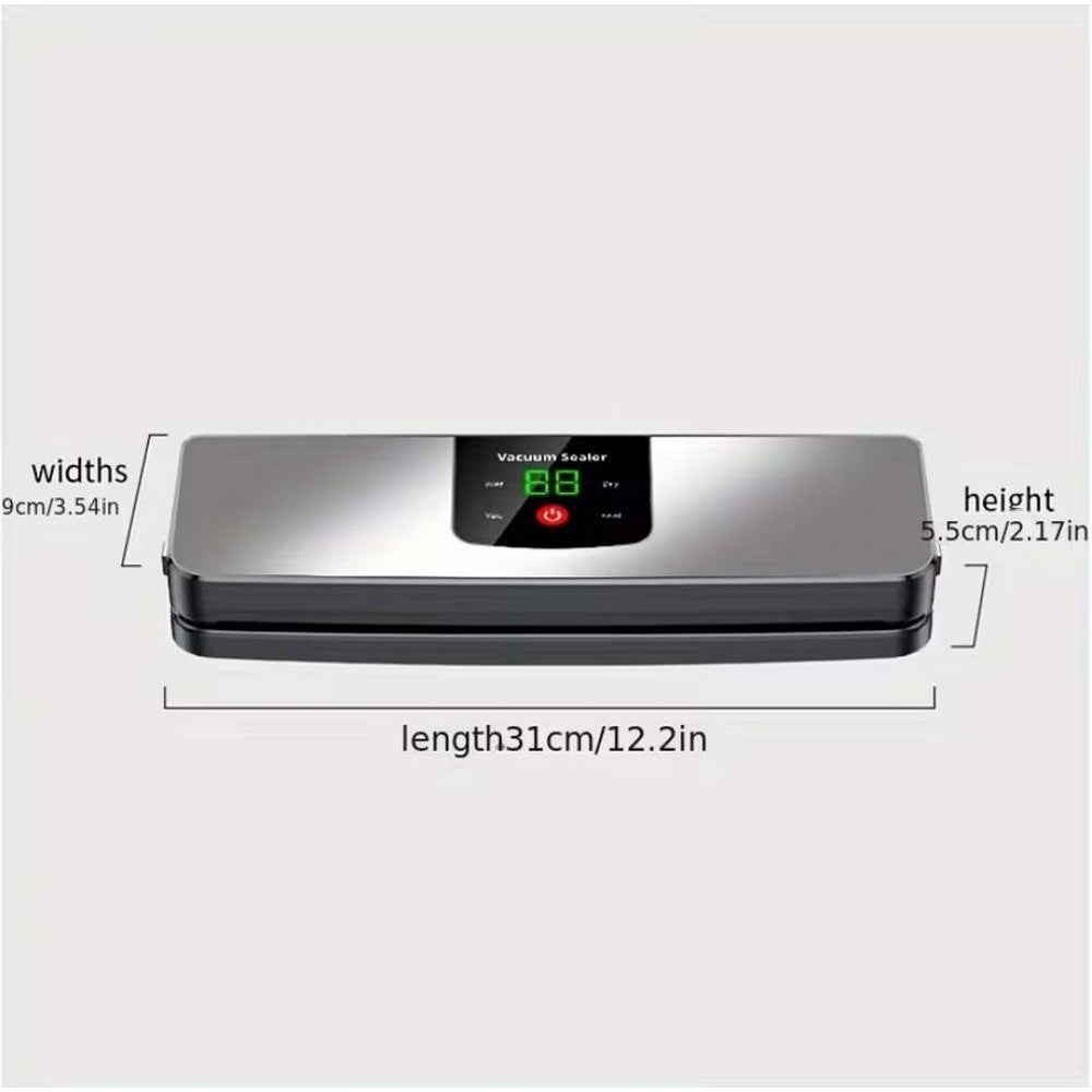 Food Saver Vacuum Sealer Machine Fully Automatic Vacuum Pump With 10 Vacuum Bags-Silver