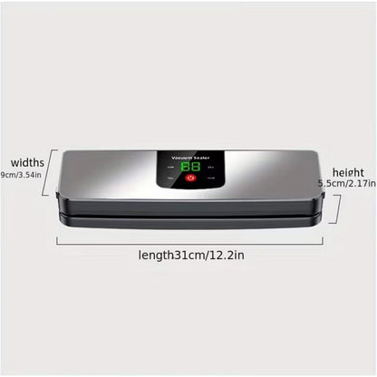 Food Saver Vacuum Sealer Machine Fully Automatic Vacuum Pump With 10 Vacuum Bags-Silver
