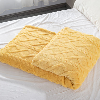 Flannel Throw Blanket Soft Fuzzy Cozy Warm Blanket Air-conditional Blanket Yellow
