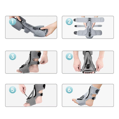 Plantar Fasciitis Night Splint Foot Drop and Achilles Brace Gray