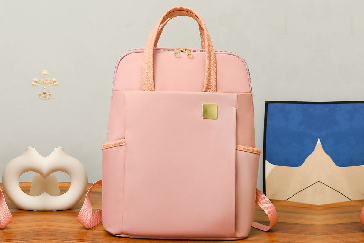 Laptop Backpack for 13.3-inch Laptops Water-resistant Multiple Compartments Laptop Bag -Pink