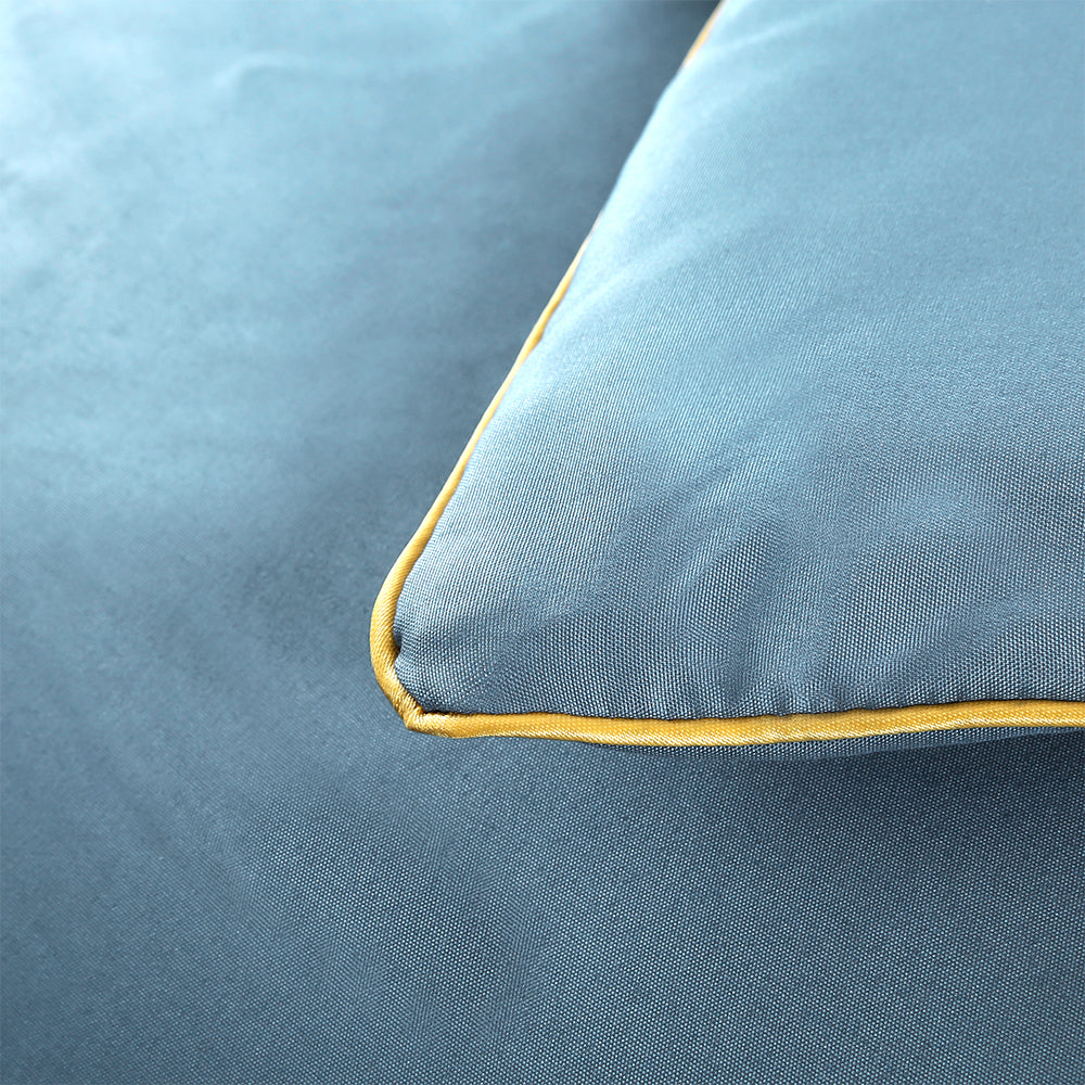 4 Pieces Set Summer Cool Feeling Bedding Set Air Conditioning Comfy Comforter Pillowcase Bed Sheet Blue