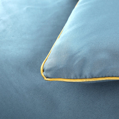 4 Pieces Set Summer Cool Feeling Bedding Set Air Conditioning Comfy Comforter Pillowcase Bed Sheet Blue