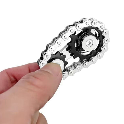 Bike Chain Fidget Toy Metal Spinner Stress Relief Focus Aid Black