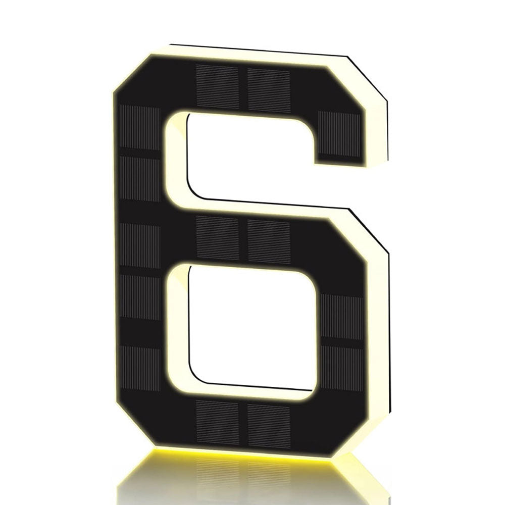 Solar Illuminated Address Sign with Light -Number 6