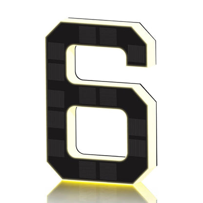 Solar Illuminated Address Sign with Light -Number 6