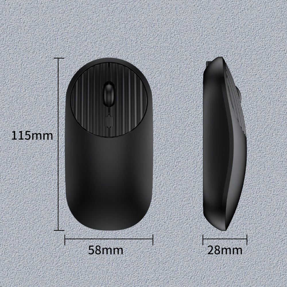 Foldable Wireless Keyboard Mouse Set Tri-Mode Bluetooth 2.4G Rechargeable - Black
