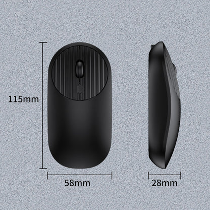 Foldable Wireless Keyboard Mouse Set Tri-Mode Bluetooth 2.4G Rechargeable - Black