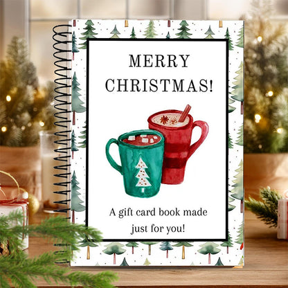 3 Pieces Christmas Gift Card Book Coil Bound Card Holder - Christmas Tree