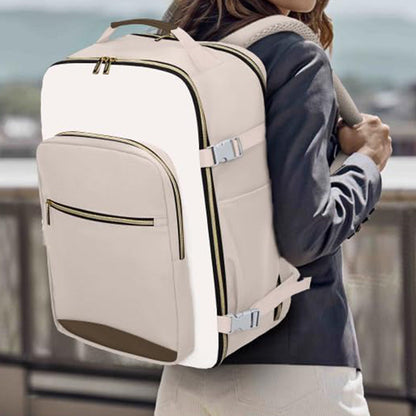 40L Travel Backpack for Men & Women Waterproof Carry-On Bag with 3 Storage Pockets Khaki