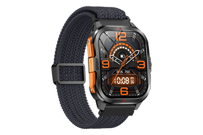 2.01inch Smartwatches with 100 Sports Modes Bluetooth Call Music Control for iPhone -Silver nylon strap