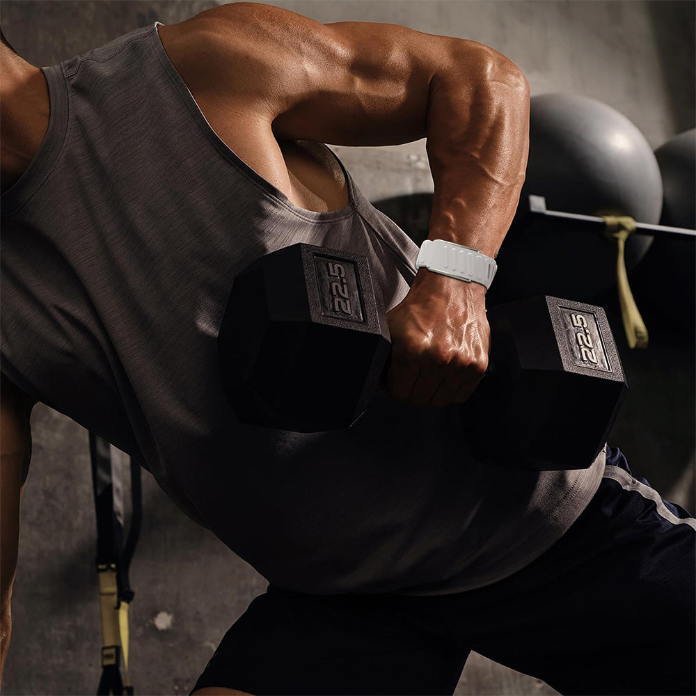 Silicone Sport Band for Whoop 5.0 Waterproof Replacement Wrist Strap White