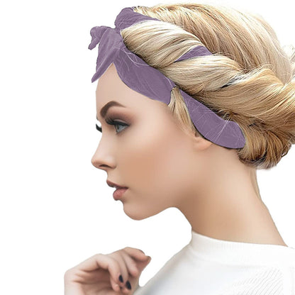 Heatless Curling Rod Headband Set Lazy No Heat Overnight Hair Curler Headband Ties for Women Girls Purple