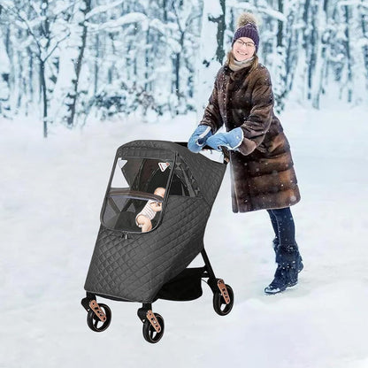 Universal Baby Stroller Cover Winter Windproof Weather Warm Cover Gray