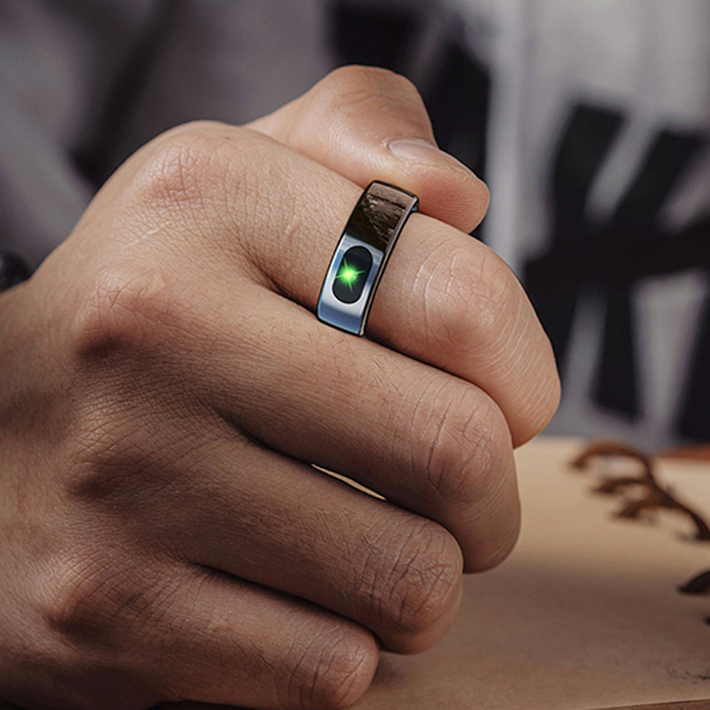 Smart Ring Health Tracker Ring with Touch Control - Black