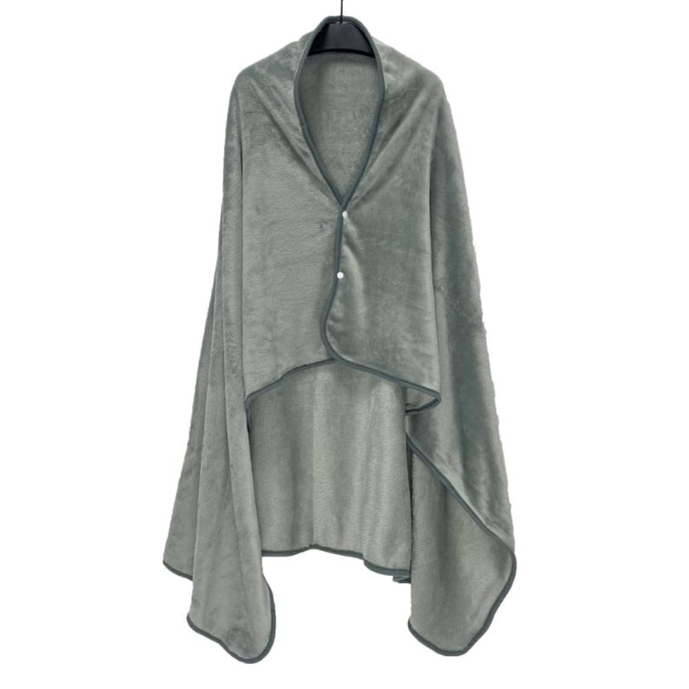 3-in-1 Travel Plane Shawl Blanket Multi-Functional Pillow Cloak Grey