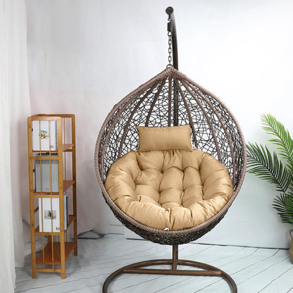 Hanging Egg Chair Cushion Seat Pad for Swing Chair Patio Furniture Khaki