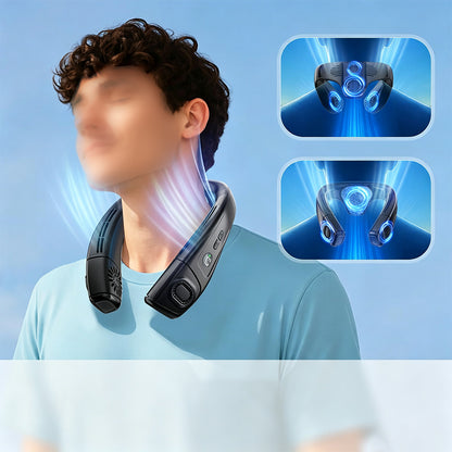 Wearable Neck Fan with Semiconductor Cooling - Black