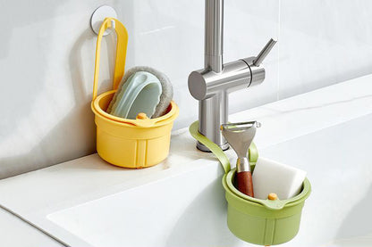 Sink Strainer Basket Faucet Hanging Kitchen Sink Stopper for Fruit Vegetable-Yellow