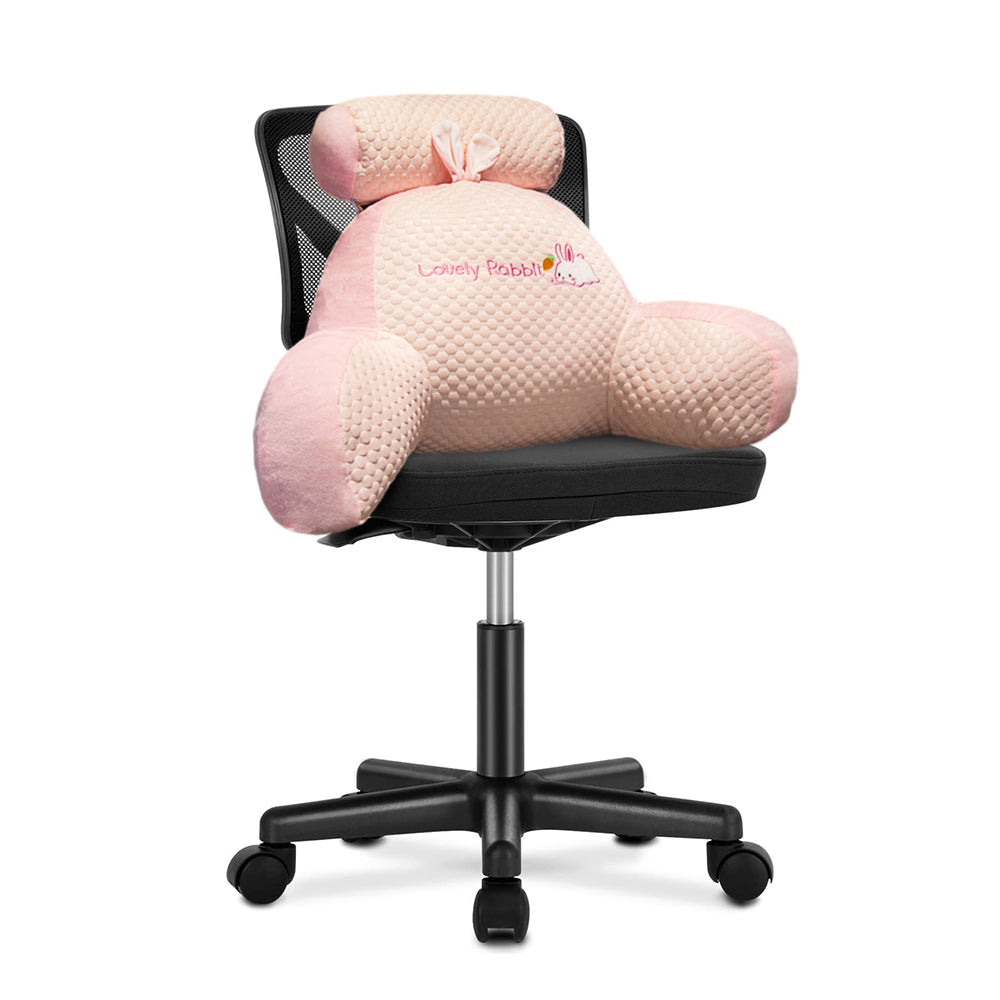 Back Rest Reading Pillow Neck Lumbar Support Pillow Chair Cushion Pink Rabbit