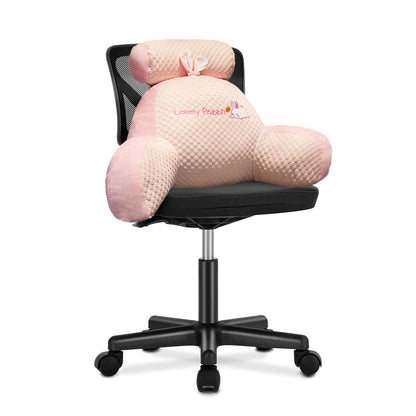 Back Rest Reading Pillow Neck Lumbar Support Pillow Chair Cushion Pink Rabbit