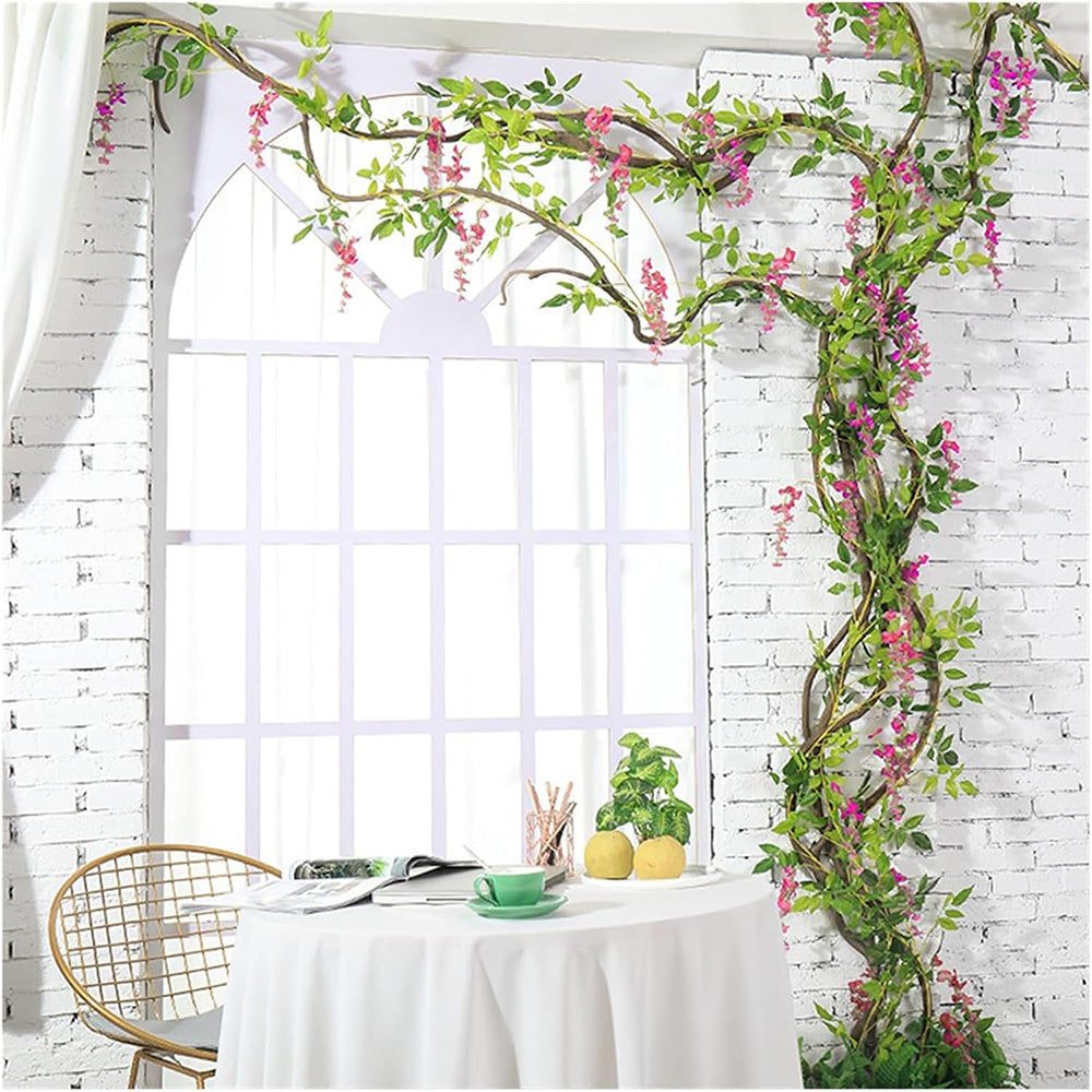 4PCS Artificial Silk Wisteria Vine Hanging Garlands 1.8m for Home & Garden Decoration Pink