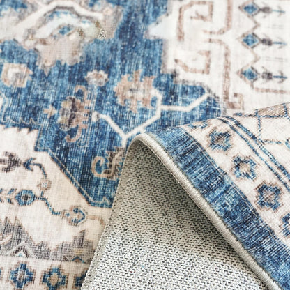 Persian Runner Rug for Hallway-Navy