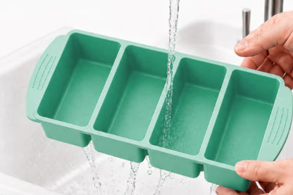 3 Pack Silicone Freezer Trays with Lids - Green