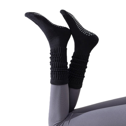 3 Pairs of Non-Slip Grips Yoga Socks Anti-Skid Knee-High Socks for Pilates Barre Dance Style 1