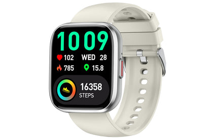 Smart Watch 1.85-Inch Fitness Watch with Heart rate Warning Sleep Monitor Blood Oxygen Calories Physiological Activity Tracker-Grey