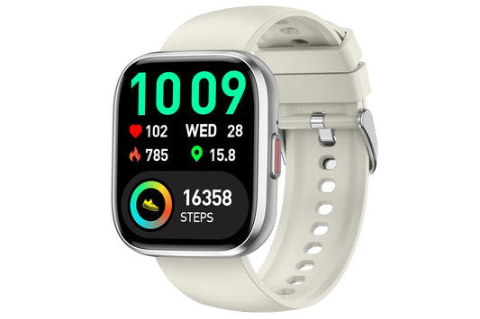 Smart Watch 1.85-Inch Fitness Watch with Heart rate Warning Sleep Monitor Blood Oxygen Calories Physiological Activity Tracker-Grey