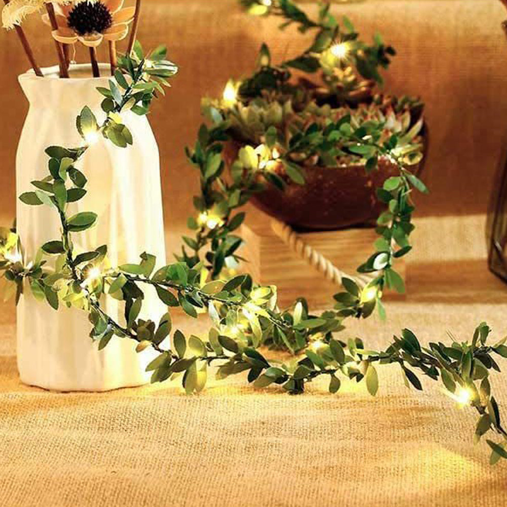 10m 100 LED Artificial Ivy Leaves Solar String Light -Style 3