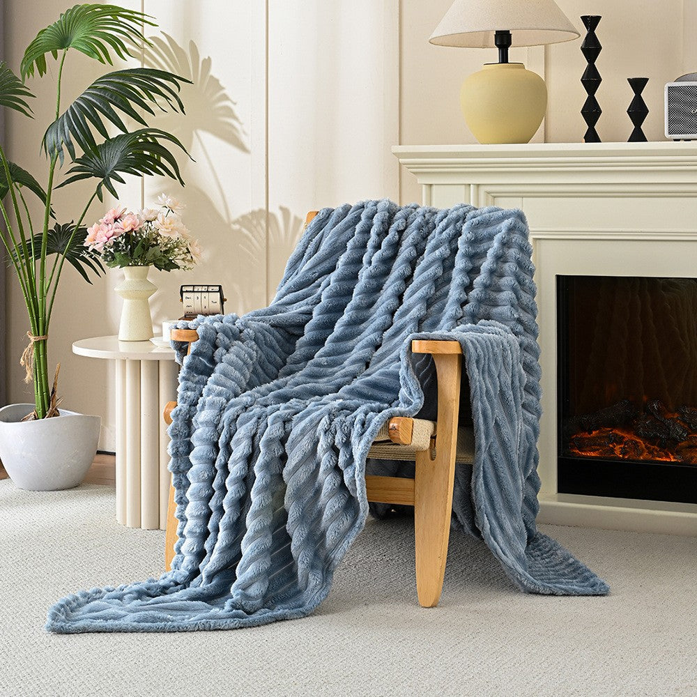 Throw Blanket for Couch Sofa Soft Fleece Throw Blankets Room Home Decor-Blue