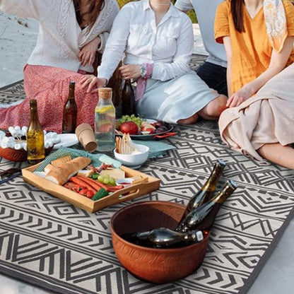 Geometric Pattern Floor Mat Camping Mat for Outdoor Patio Picnic Beach Style 1