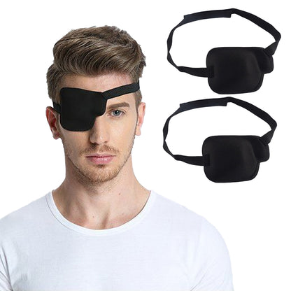 2pcs 3D Single Eye Cover Adjustable Amblyopia Eye Masks Vision Care Blindfold Eye Patch -Black