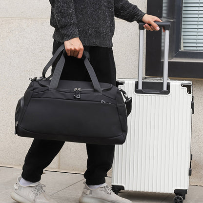 Gym Duffle Bag Travel Weekender Bag with Shoe Compartment Black